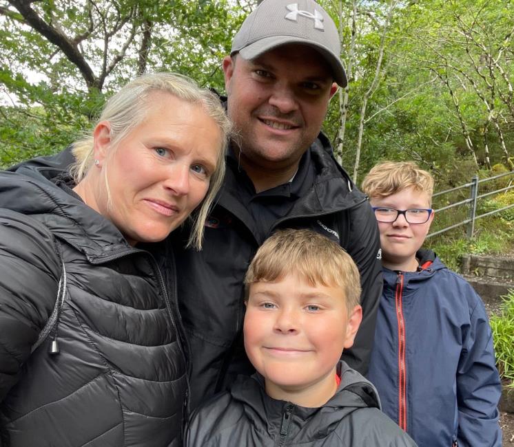 The Roberts family on a walk
